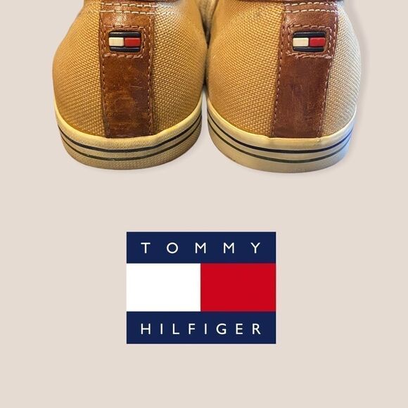Tommy Hilfiger Wheat Canvas Men's Sneakers 9.5 - Picture 3 of 4